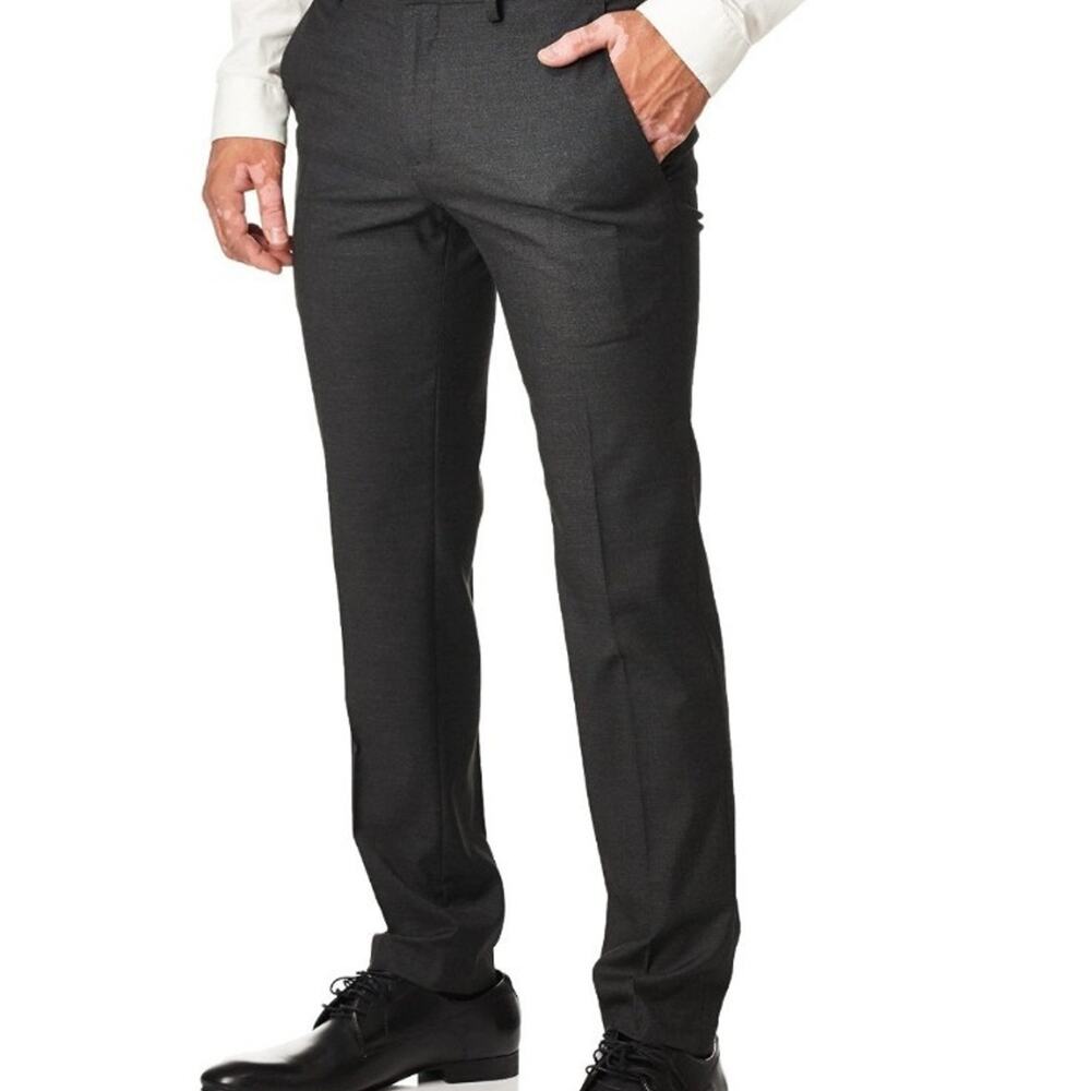 Kenneth Cole REACTION mens Premium Stretch Texture Weave Slim Fit Dress Pants